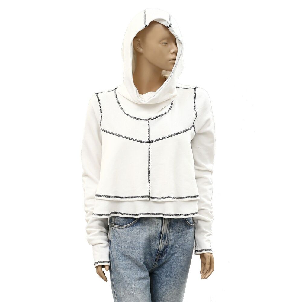 Free People FP Movement First Place Pullover Hoodie Cropped Top White XL 286374 - Picture 3 of 9